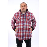 Moc Grande 22203 Bordo Büyük Beden Kapüşonlu Çift Cep Oduncu Erkek Sweatshirt