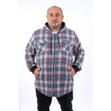 Moc Grande 22203 Petrol Büyük Beden Kapüşonlu Çift Cep Oduncu Erkek Sweatshirt