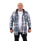 Moc Grande 22204 Petrol Büyük Beden Çift Cep Kapüşonlu Erkek Sweatshirt
