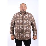 Moc Grande 22212 Kahverengi MC Three Rug Print Oduncu Erkek Gömlek