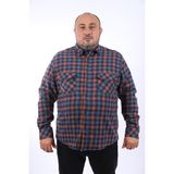 Moc Grande 22217 Petrol Çift Cep Kapaklı Small Plaid Oduncu Erkek Gömlek