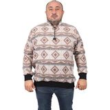 Moc Grande 22220 Kahverengi Oduncu Polo Yaka Fermuarlı Erkek Sweatshirt