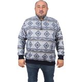 Moc Grande 22220 Lacivert Oduncu Polo Yaka Fermuarlı Erkek Sweatshirt