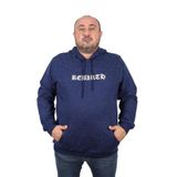 Moc Grande 22701 Lacivert Büyük Beden Rebirth Kapüşonlu Erkek Sweatshirt