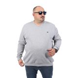 Moc Grande 22720 Double Face Basic V Yaka Gri Melanj Erkek Sweatshirt
