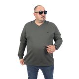 Moc Grande 22720 Double Face Basic V Yaka Haki Erkek Sweatshirt