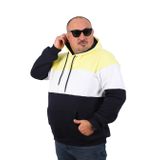Moc Grande 22736 Sarı Büyük Beden Parçalı Kapüşonlu Erkek Sweatshirt