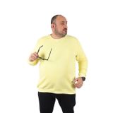 Moc Grande 22742 Sarı Büyük Beden V Design Erkek Sweatshirt