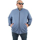 Moc Grande 22750 Mavi Büyük Beden Basic Mevsimlik Fermuarlı Erkek Sweatshirt