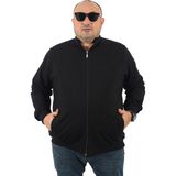 Moc Grande 22750 Siyah Büyük Beden Basic Mevsimlik Fermuarlı Erkek Sweatshirt