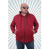 Moc Grande 22751 Bordo Kapüşonlu Fermuarlı Erkek Sweatshirt