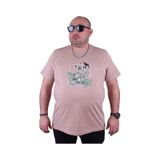 Moc Grande 23114 Tropical Büyük Beden Bej Erkek T-shirt