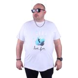 Moc Grande 23117 Surf Büyük Beden Beyaz Erkek T-shirt
