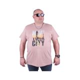Moc Grande 23125 New York City Büyük Beden Bej Erkek T-shirt