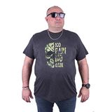 Moc Grande 23126 No Gain Büyük Beden Antrasit Melanj Erkek T-shirt