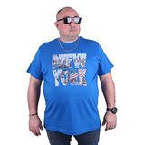 Moc Grande 23129 New York Büyük Beden Saks Erkek T-shirt