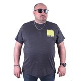 Moc Grande 23137 Outside Büyük Beden Antrasit Melanj Erkek T-shirt