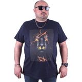 Moc Grande 23138 Lion Büyük Beden Lacivert Erkek T-shirt