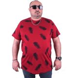 Moc Grande 23149 Feather Büyük Beden Bordo Erkek T-shirt