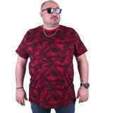 Moc Grande 23150 Beach Palm Büyük Beden Bordo Erkek T-shirt