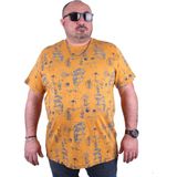 Moc Grande 23151 Büyük Beden Basic Hardal Erkek T-shirt