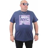 Moc Grande 23182 Büyük Beden Basic Marin Erkek T-shirt