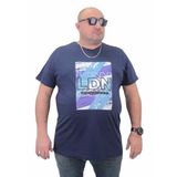 Moc Grande 23183 Büyük Beden Basic Marin Erkek T-shirt