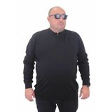 Moc Grande 23701 Siyah Polo Yaka Fermuarlı Triko Erkek Kazak