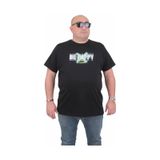Moc Grande 24131 Be Happy Büyük Beden Sıfır Yaka Siyah Erkek T-shirt