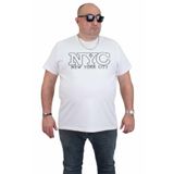 Moc Grande 24133 Büyük Beden Basic Beyaz Erkek T-shirt