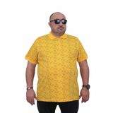 Moc Grande 24450 Sarı Polo Yaka Üçgen Baskılı Erkek T-shirt