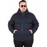 Moc Grande 2505 Lusso Lacivert Kapüşonlu Erkek Mont
