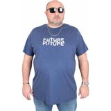 Moc Grande 25138 The Future İndigo Sıfır Yaka Erkek T-shirt