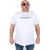 Moc Grande 25140 Never Give Up Beyaz Sıfır Yaka Erkek T-shirt