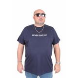 Moc Grande 25140 Never Give Up Lacivert Sıfır Yaka Erkek T-shirt