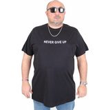 Moc Grande 25140 Never Give Up Siyah Sıfır Yaka Erkek T-shirt