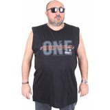 Moc Grande 25155 Step Up Level Siyah Baskılı Kolsuz Erkek T-shirt