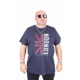 Moc Grande 25166 London Lacivert Sıfır Yaka Erkek T-shirt