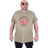 Moc Grande 25171 Motorcycle Haki Sıfır Yaka Erkek T-shirt