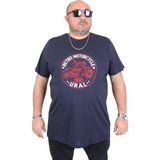 Moc Grande 25171 Motorcycle Lacivert Sıfır Yaka Erkek T-shirt