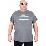 Moc Grande 25178 Start Stop Antrasit Melanj Sıfır Yaka Erkek T-shirt