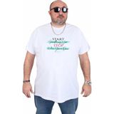 Moc Grande 25178 Start Stop Beyaz Sıfır Yaka Erkek T-shirt