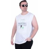 Moc Grande 26123 Basketball Beyaz Kolsuz Baskılı Erkek T-shirt