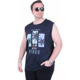 Moc Grande 26125 Summer Vibes Lacivert Baskılı Kolsuz Erkek T-shirt