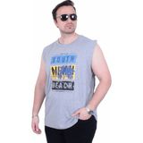 Moc Grande 26126 Miami Gri Melanj Baskılı Kolsuz Erkek T-shirt