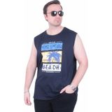 Moc Grande 26126 Miami Lacivert Baskılı Kolsuz Erkek T-shirt