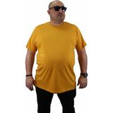 Moc Grande Büyük Beden Basic Tişört Erkek Bisiklet Yaka Kısa Kol %100 Pamuk Hardal - 5XL