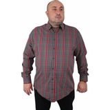 Moc Grande Büyük Beden Erkek Gömlek Hakı Ekose-Kareli Regular Fit Günlük Stil - 3XL - Haki