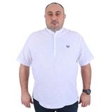 MOC GRANDE Büyük Beden Erkek Gömlek Hakim Yaka Kısa Kol Beyaz 22309-1-3053