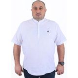 Moc Grande Büyük Beden Erkek Gömlek Hakim Yaka Kısa Kol Beyaz 22309-1 Std - 8XL
